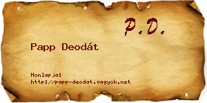 Papp Deodát névjegykártya